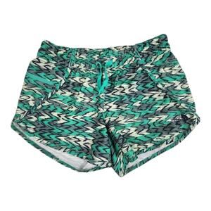 The North Face Women's‎ Class V Mini Shorts Teal Green Geometric ptrn Size Large